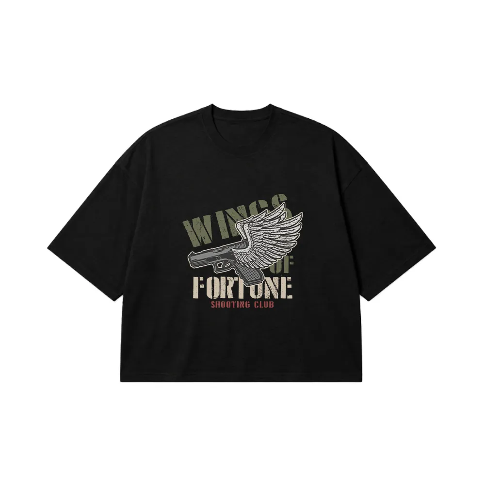 تیشرت باکسی اسلحه طرح Wings of Fortune کد 15000