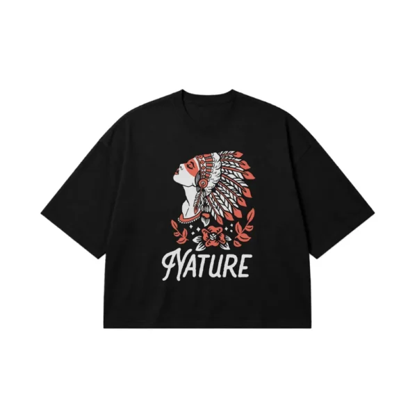 تیشرت باکسی طرح بومی آمریکا Nature کد 15014