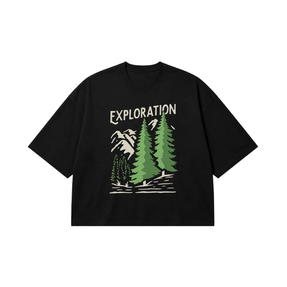 تیشرت باکسی طرح کوهستان Exploration کد 15033