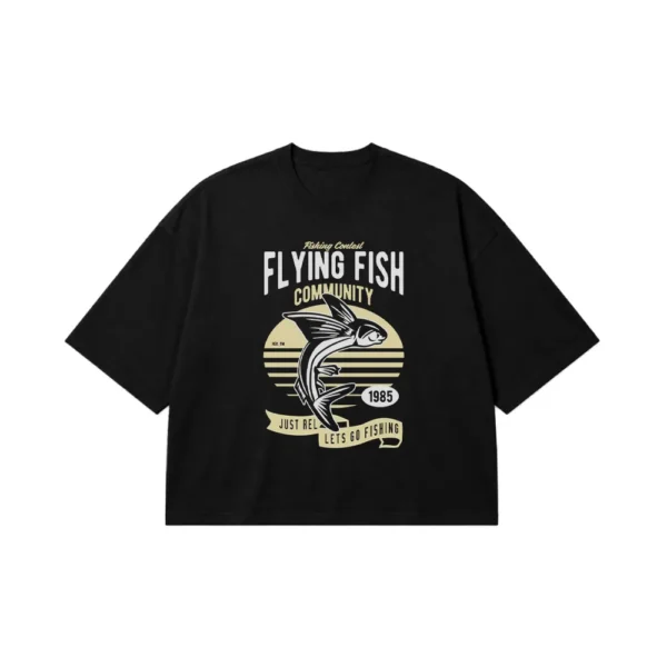 تیشرت باکسی ماهیگیری طرح Flying Fish Community کد 15117