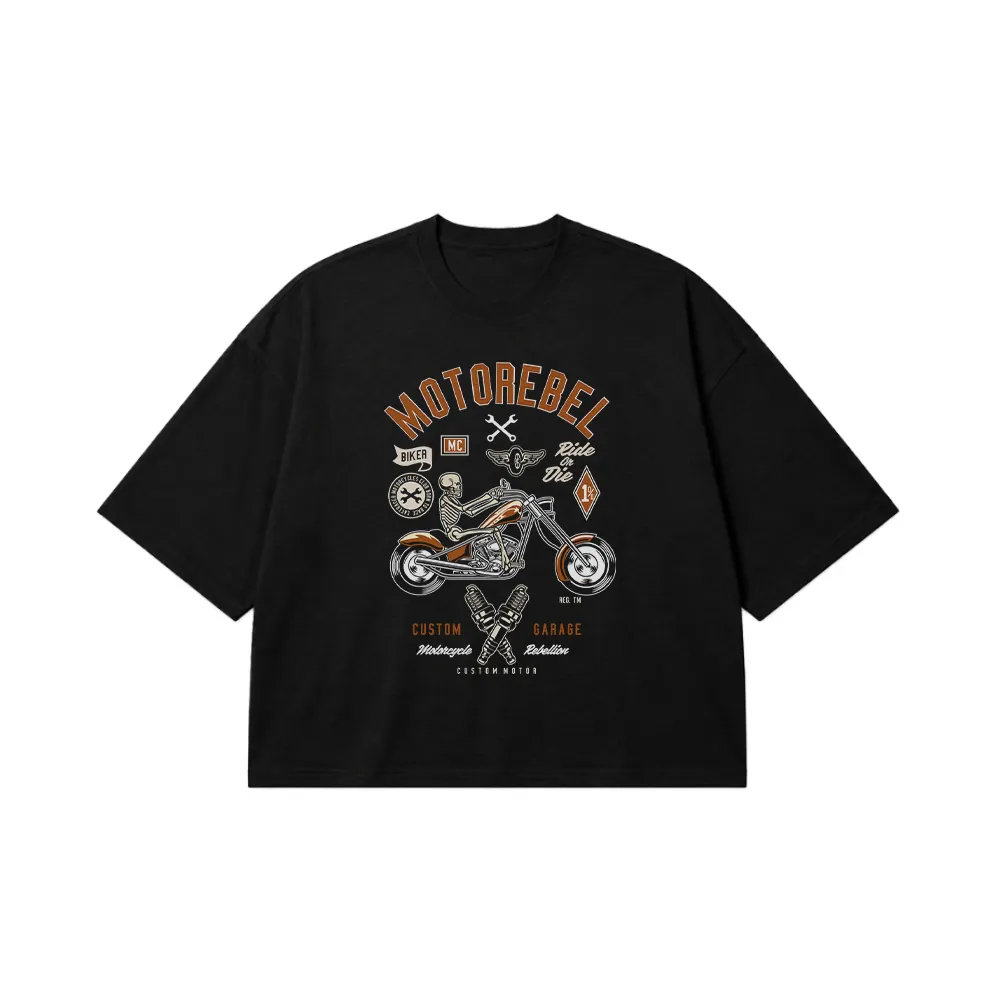 تیشرت باکسی موتور طرح Motorebel Ride or Die کد 15129