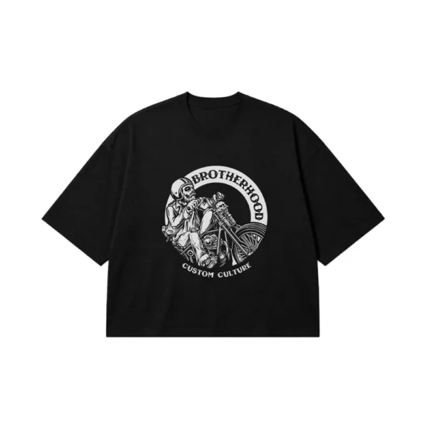 تیشرت باکسی موتورسیکلت طرح Brotherhood Custom Culture کد 15341