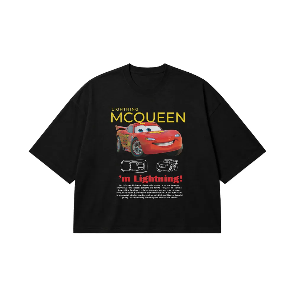 تیشرت باکسی کارز طرح لایتنینگ مک‌کوئین (Lightning McQueen) کد 1538