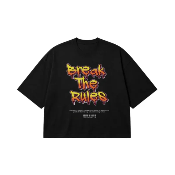 تیشرت باکسی گرافیتی طرح Break The Rules کد 1541