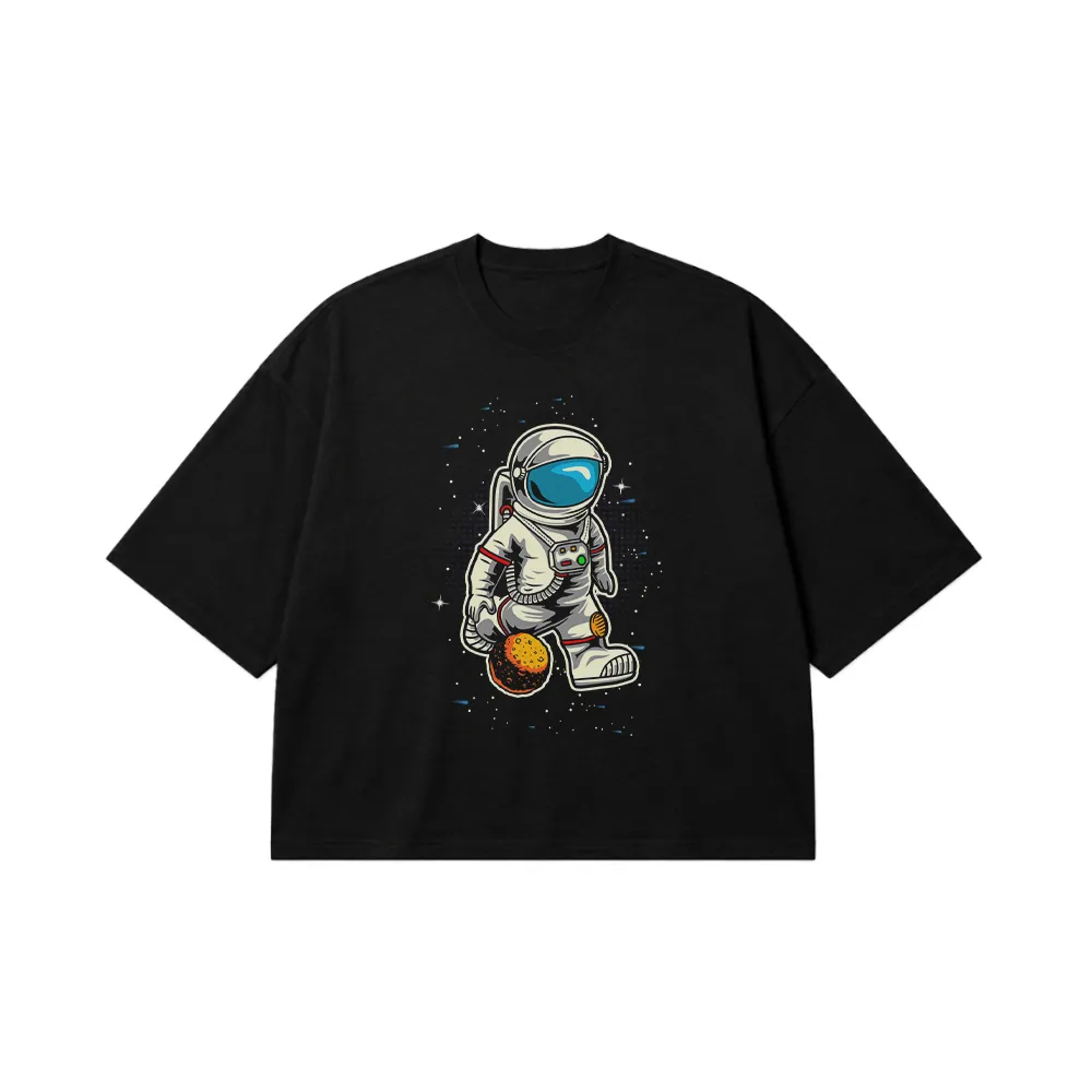 تیشرت باکسی فضانورد طرح بسکتبال کد 15482