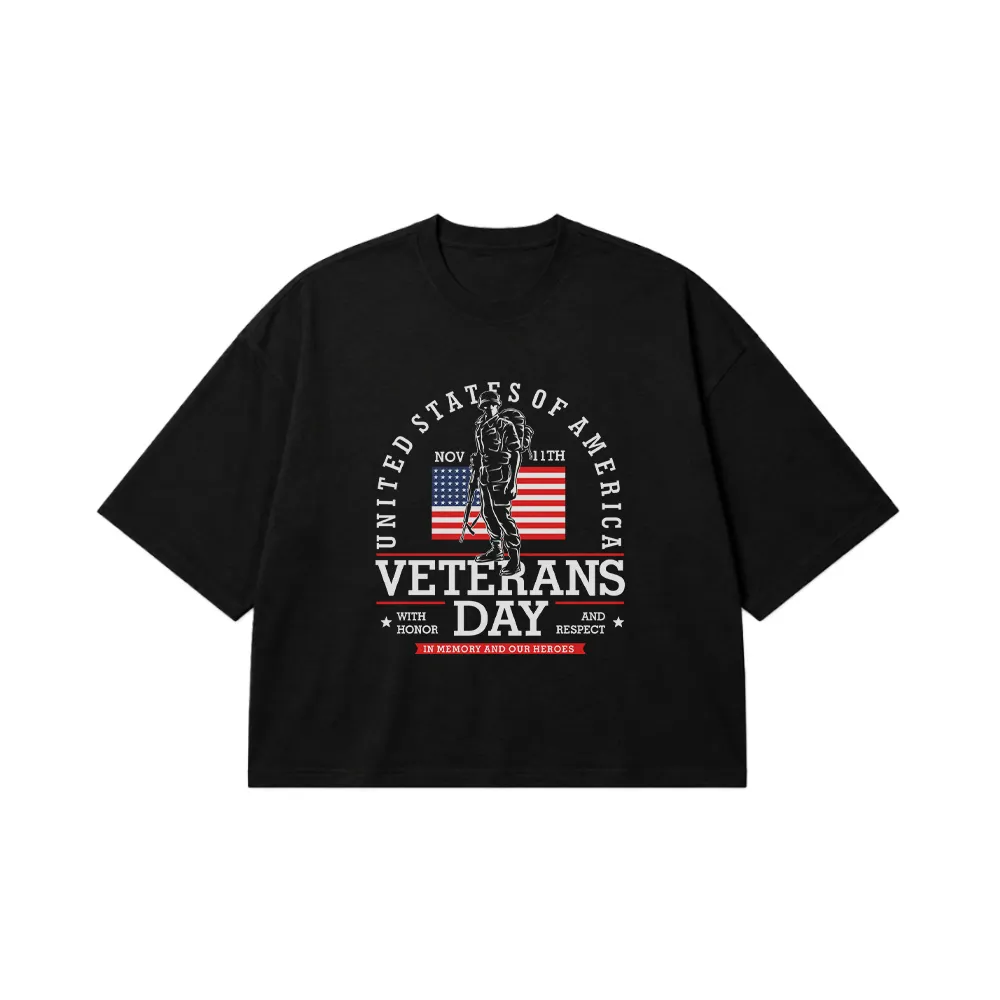 تیشرت باکسی طرح روز جانبازان آمریکا Veterans Day کد 15552