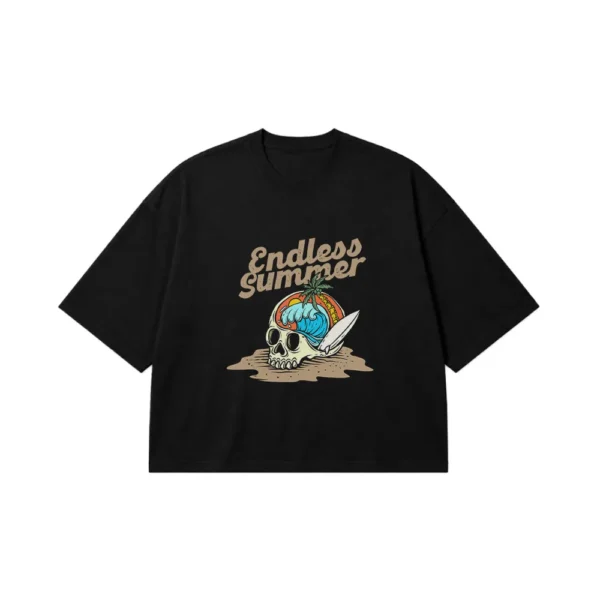 تیشرت باکسی جمجمه طرح Endless Summer کد 15557