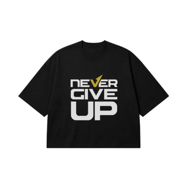 تیشرت باکسی تایپوگرافی Never Give Up کد 15578