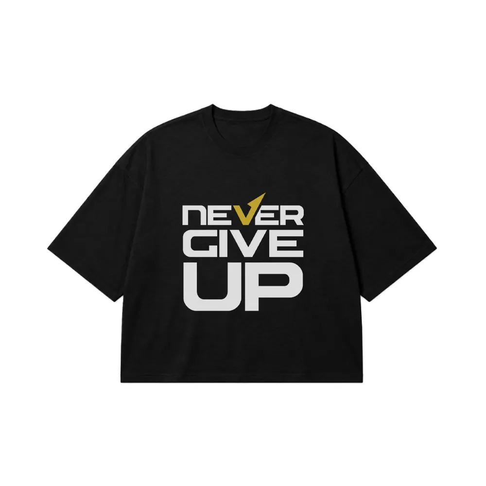 تیشرت باکسی تایپوگرافی Never Give Up کد 15578