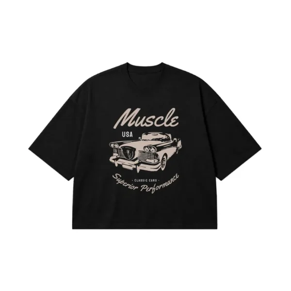 تیشرت باکسی ماشین کلاسیک طرح Muscle Car کد 15585