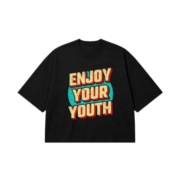 تیشرت باکسی تایپوگرافی طرح Enjoy Your Youth کد 15601