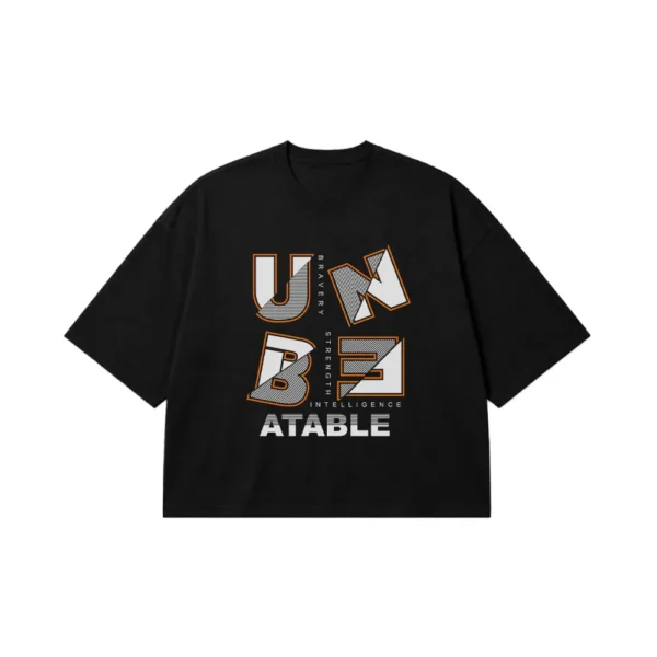 تیشرت باکسی تایپوگرافی طرح Unbeatable کد 15630