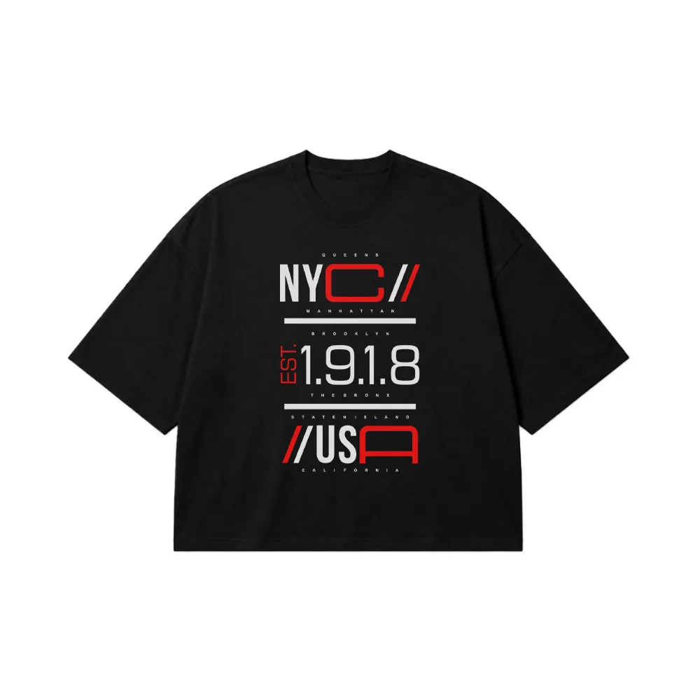 تیشرت باکسی نیویورک طرح NYC Manhattan کد 15637