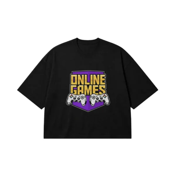تیشرت باکسی گیمینگ طرح Online Games کد 15670