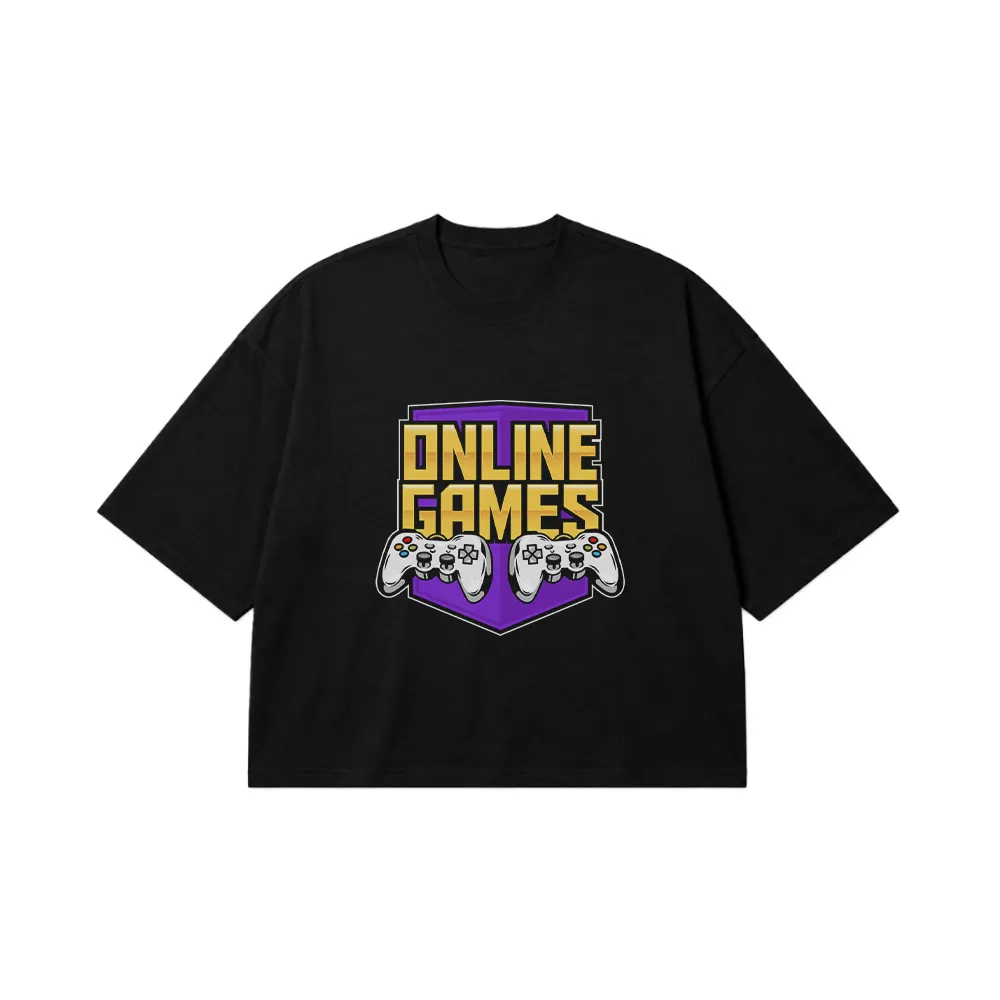 تیشرت باکسی گیمینگ طرح Online Games کد 15670