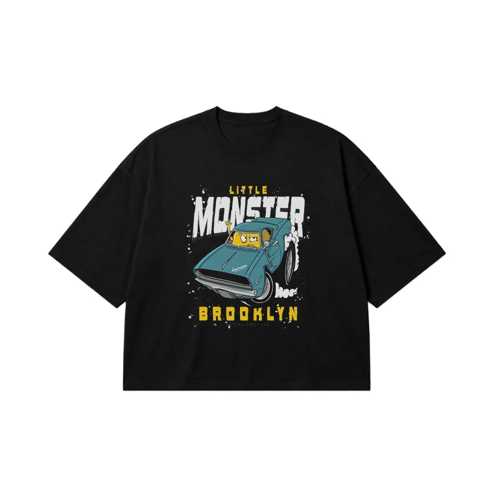 تیشرت باکسی ماشین طرح Little Monster Brooklyn کد 15677