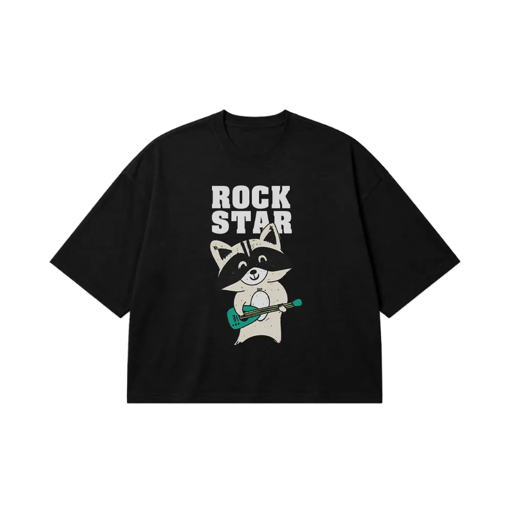 تیشرت باکسی طرح Rock Star راکون گیتاریست کد 15679