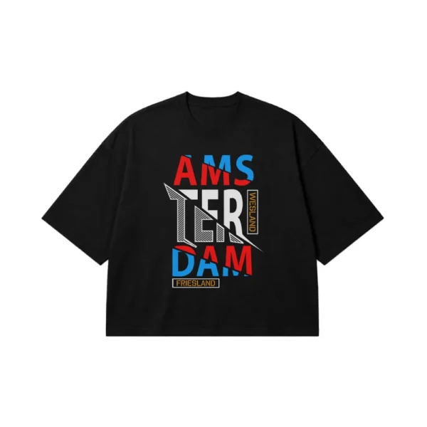 تیشرت باکسی تایپوگرافی Amsterdam Friesland کد 15686