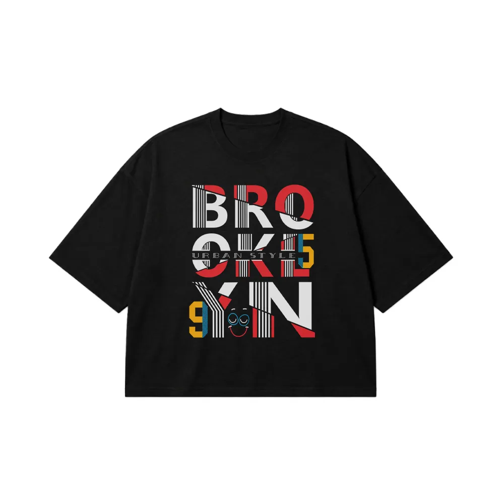 تیشرت باکسی تایپوگرافی Brooklyn Urban Style کد 15687