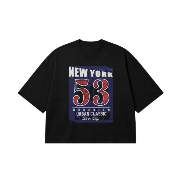 تیشرت باکسی تایپوگرافی New York Urban Classic کد 15689