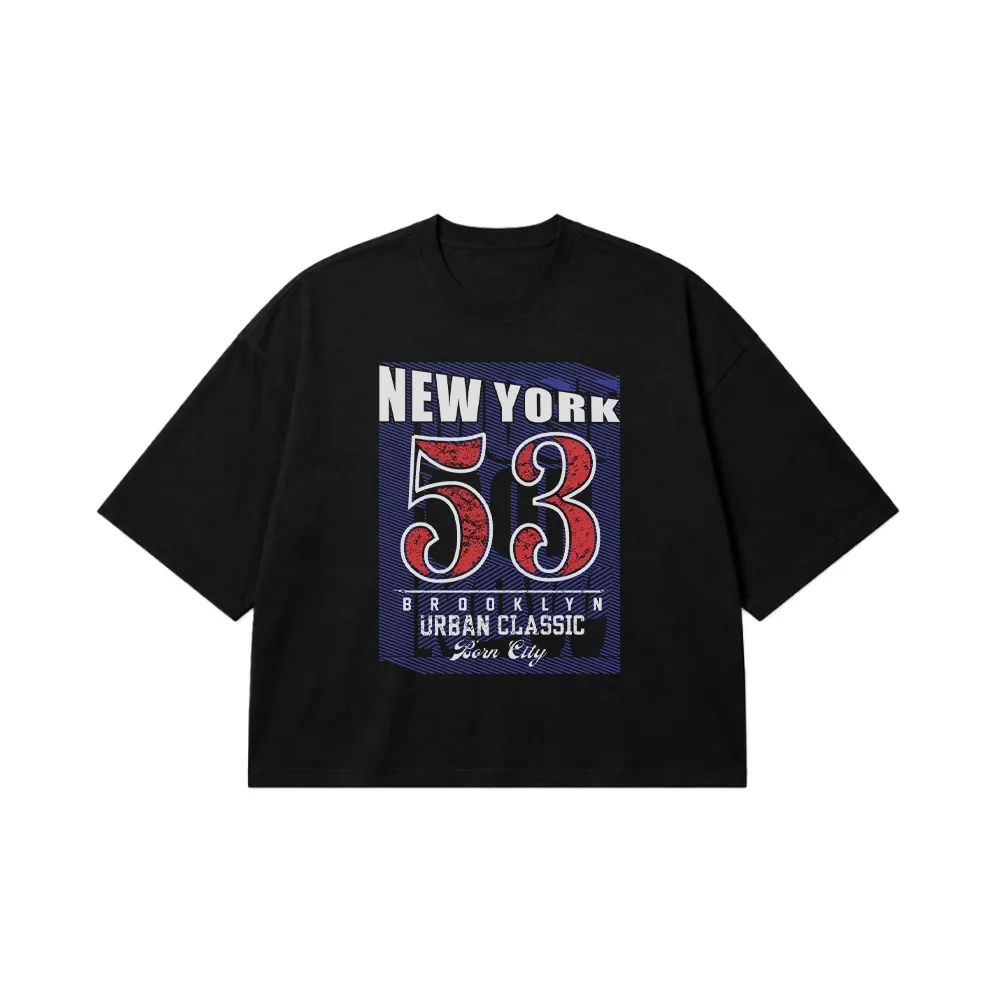 تیشرت باکسی تایپوگرافی New York Urban Classic کد 15689