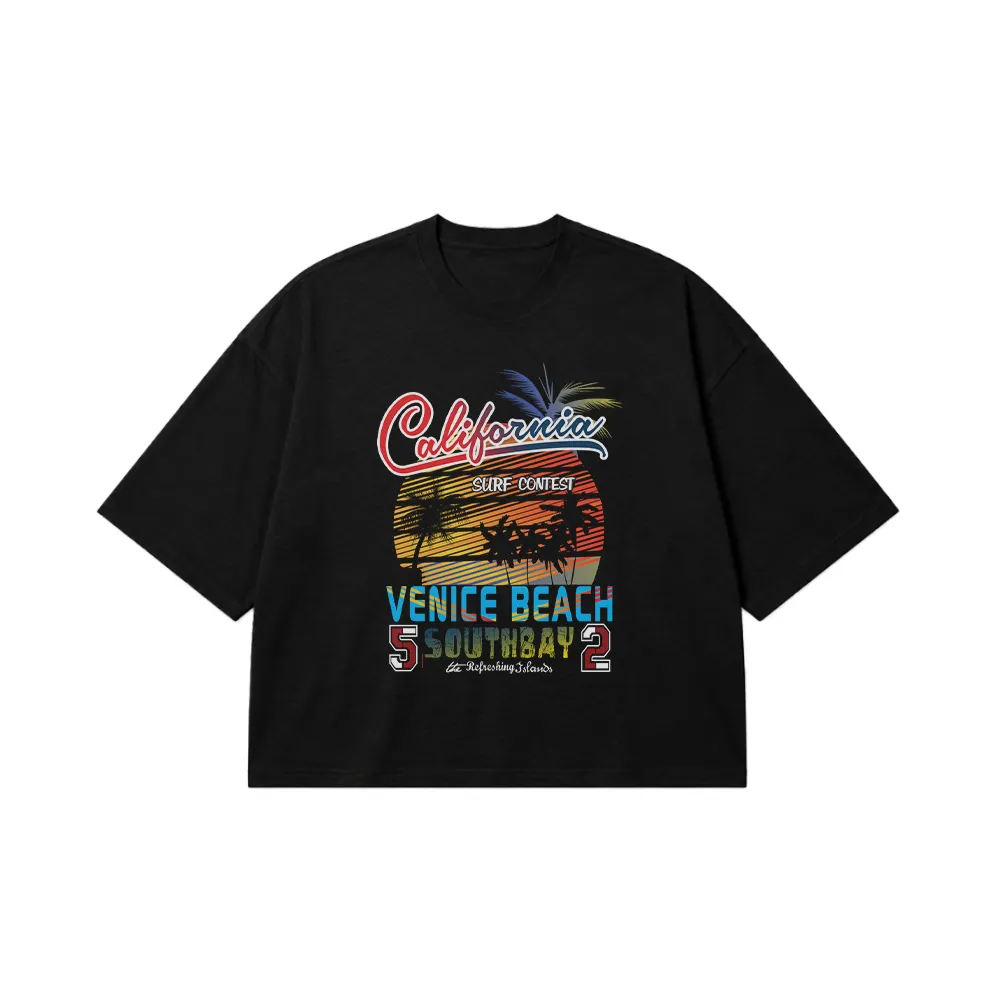 تیشرت باکسی کالیفرنیا طرح Venice Beach کد 15696