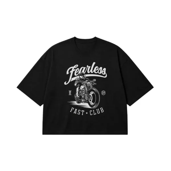 تیشرت باکسی موتورسیکلت طرح Fearless Fast Club کد 15705