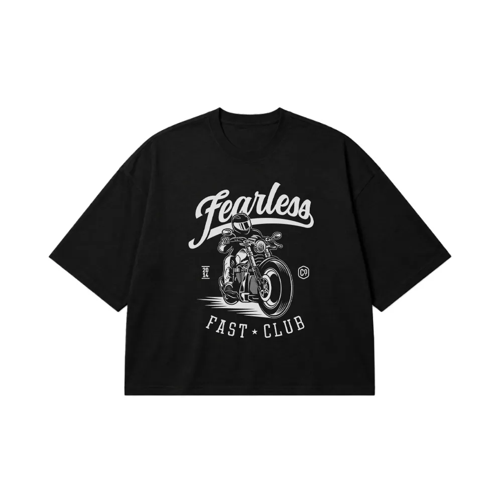 تیشرت باکسی موتورسیکلت طرح Fearless Fast Club کد 15705