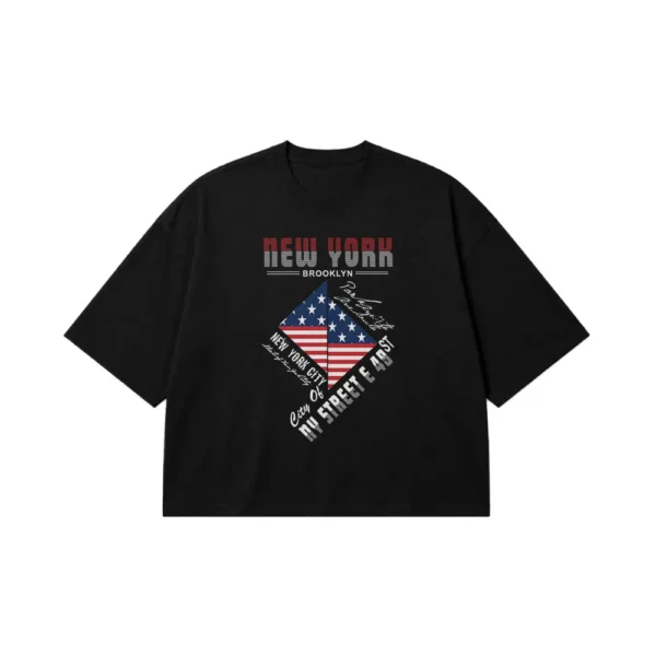 تیشرت باکسی طرح پرچم New York Brooklyn کد 15707