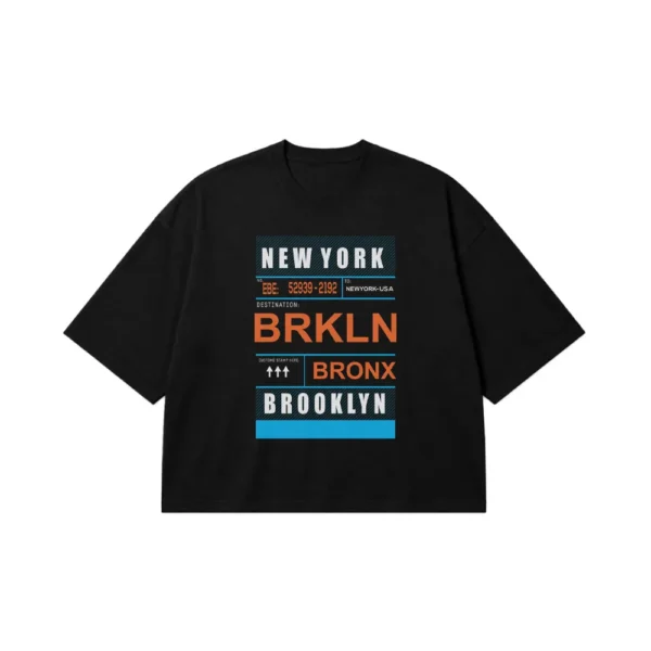 تیشرت باکسی طرح New York Brooklyn Bronx کد 15715