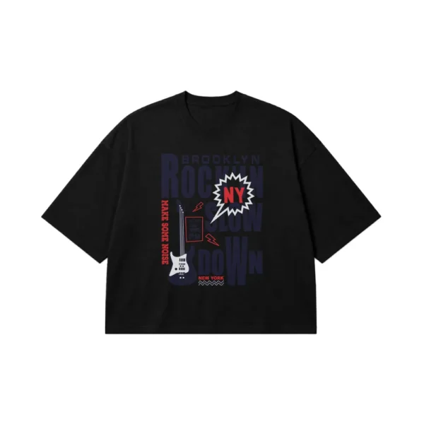 تیشرت باکسی طرح Brooklyn Rock N Roll کد 15723