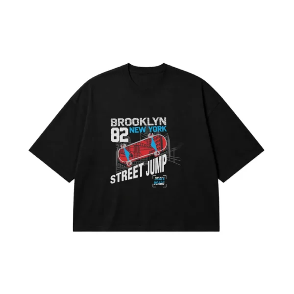 تیشرت باکسی بروکلین نیویورک طرح اسکیت Street Jump کد 15737