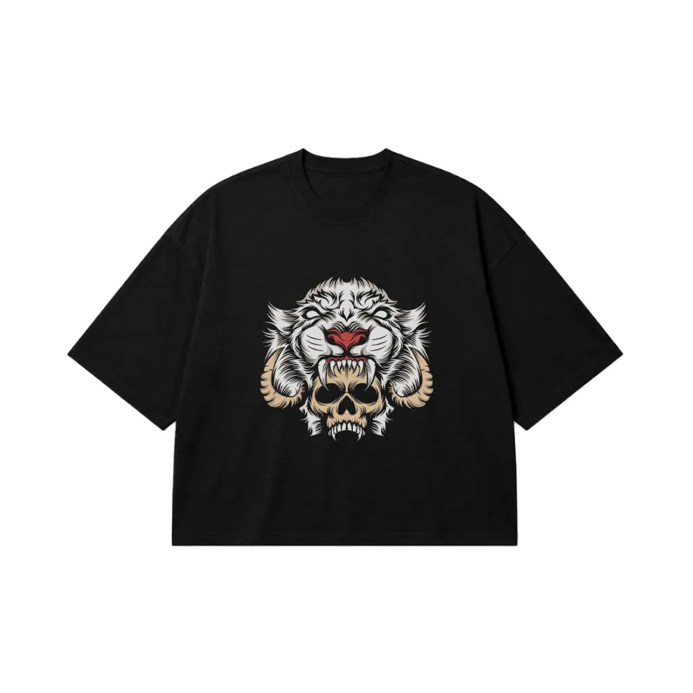 تیشرت باکسی ببر طرح جمجمه (Tiger Skull) کد 15783