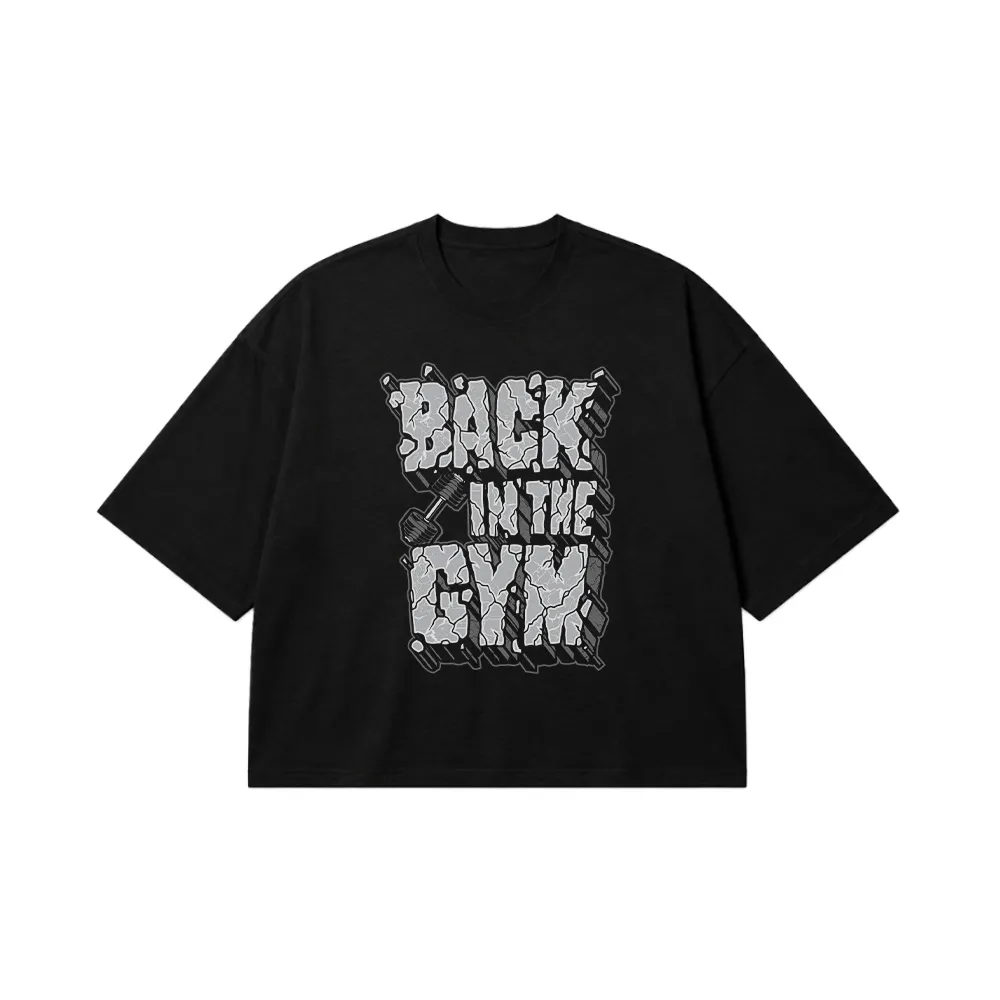 تیشرت باکسی بدنسازی طرح Back in the Gym کد 15794