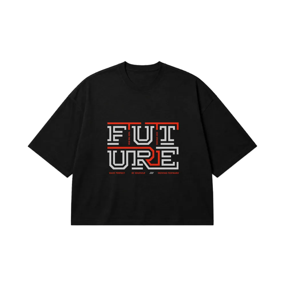 تیشرت باکسی تایپوگرافی Future کد 15979