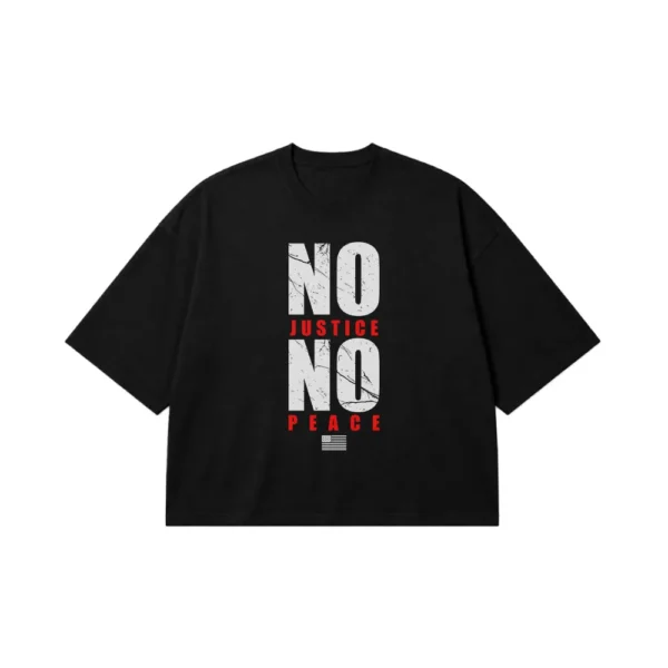 تیشرت باکسی طرح عدالت No Justice No Peace کد 15981