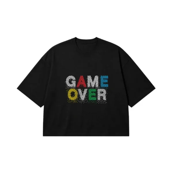 تیشرت باکسی گیمینگ طرح Game Over کد 15987