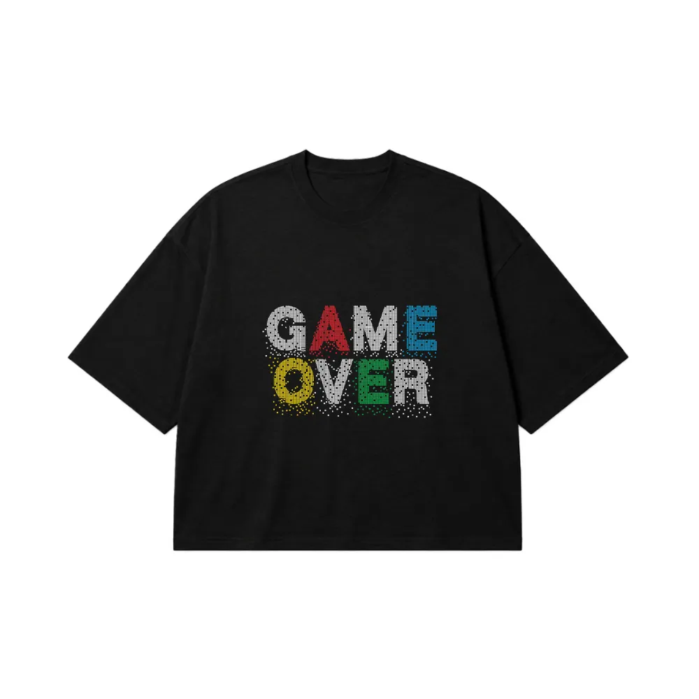 تیشرت باکسی گیمینگ طرح Game Over کد 15987