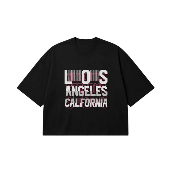 تیشرت باکسی تایپوگرافی Los Angeles California کد 16050