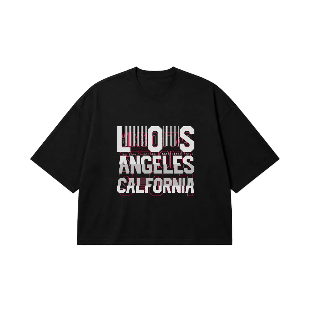 تیشرت باکسی تایپوگرافی Los Angeles California کد 16050