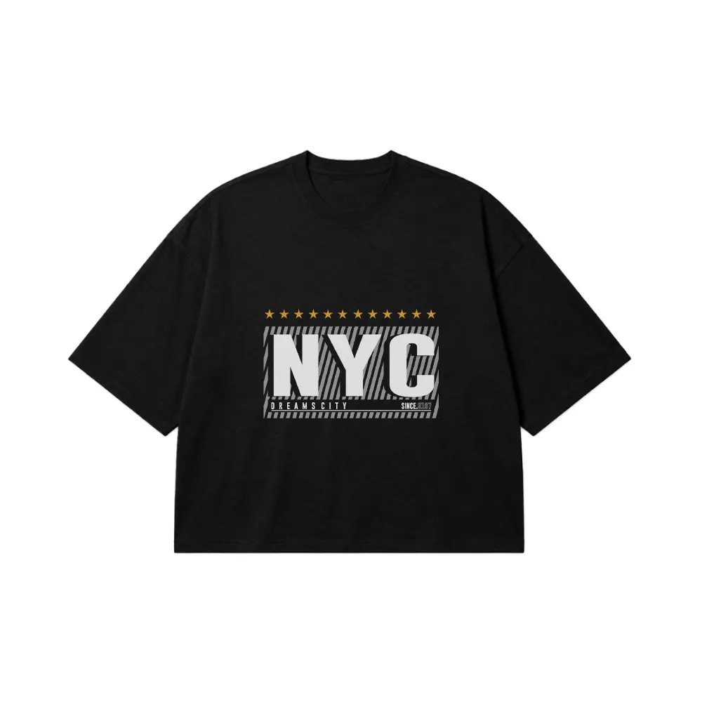 تیشرت باکسی تایپوگرافی NYC Dreams City کد 16051