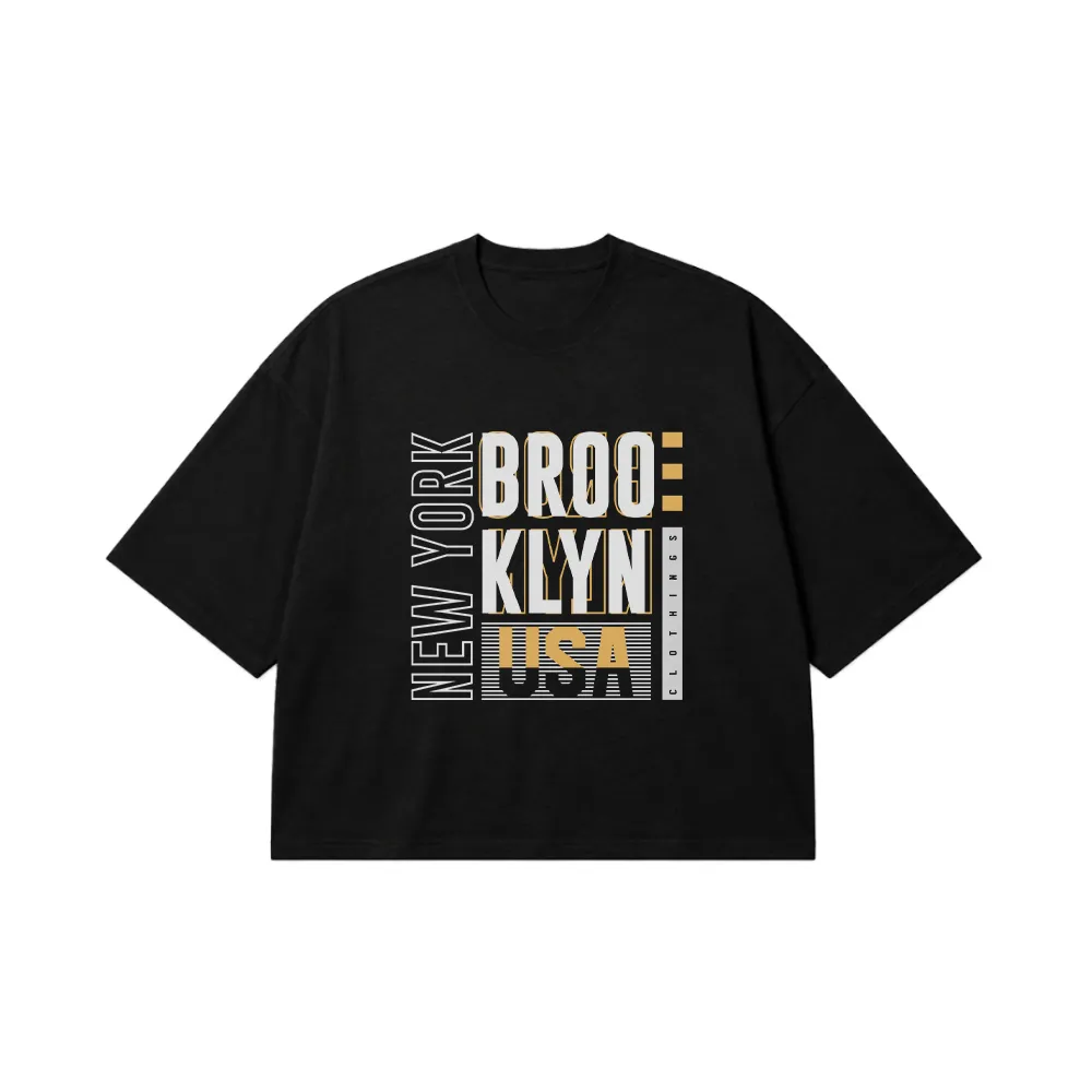 تیشرت باکسی تایپوگرافی Brooklyn New York USA کد 16052