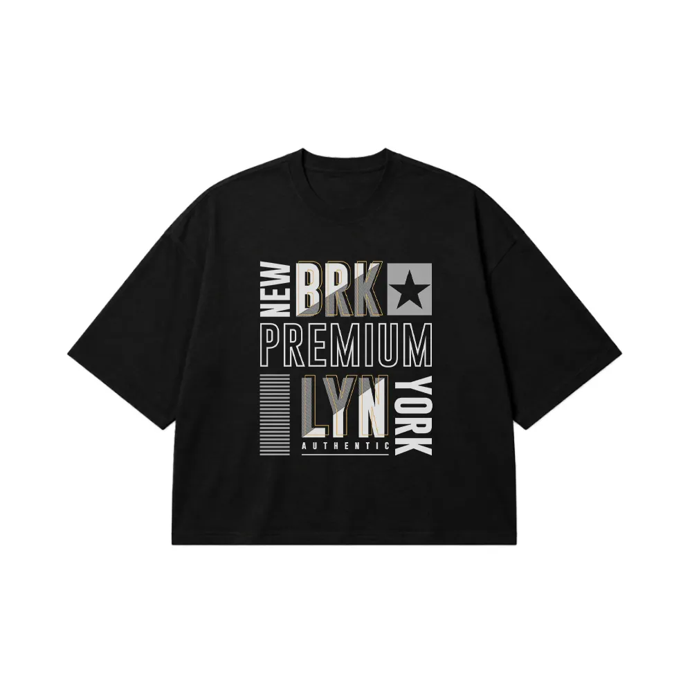 تیشرت باکسی طرح Brooklyn New York کد 16053