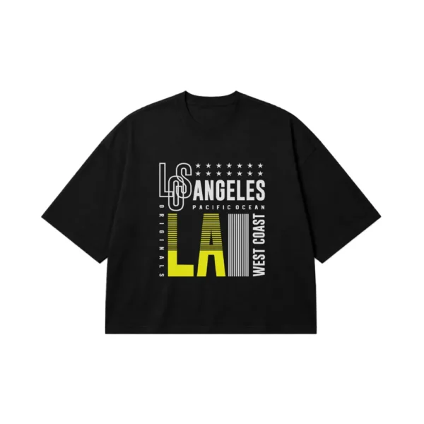 تیشرت باکسی طرح Los Angeles West Coast کد 16062