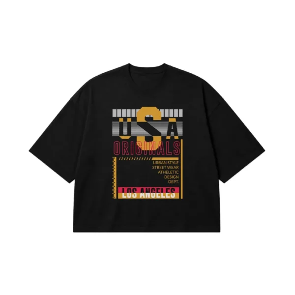 تیشرت باکسی تایپوگرافی USA Originals Streetwear کد 16081