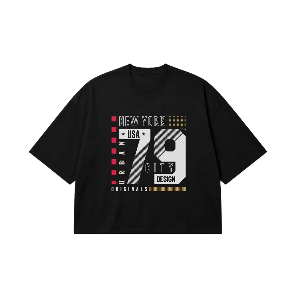 تیشرت باکسی تایپوگرافی New York 79 City Design کد 16125