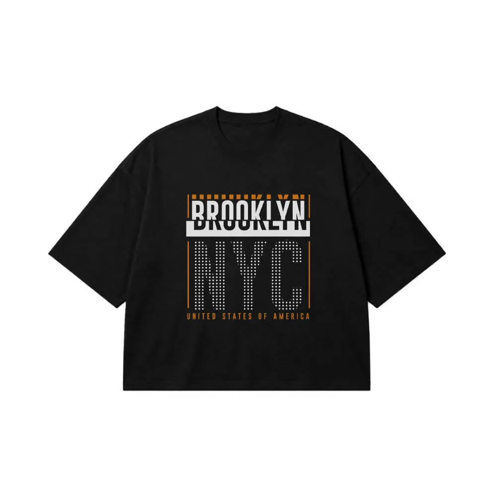 تیشرت باکسی تایپوگرافی Brooklyn NYC United States کد 16128