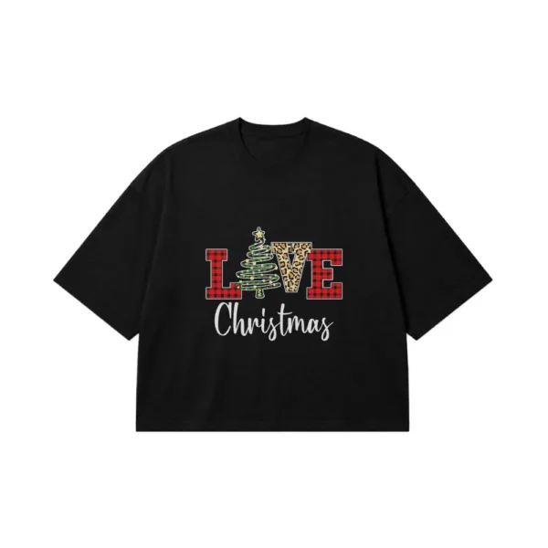 تیشرت باکسی کریسمس طرح Love Christmas کد 1614