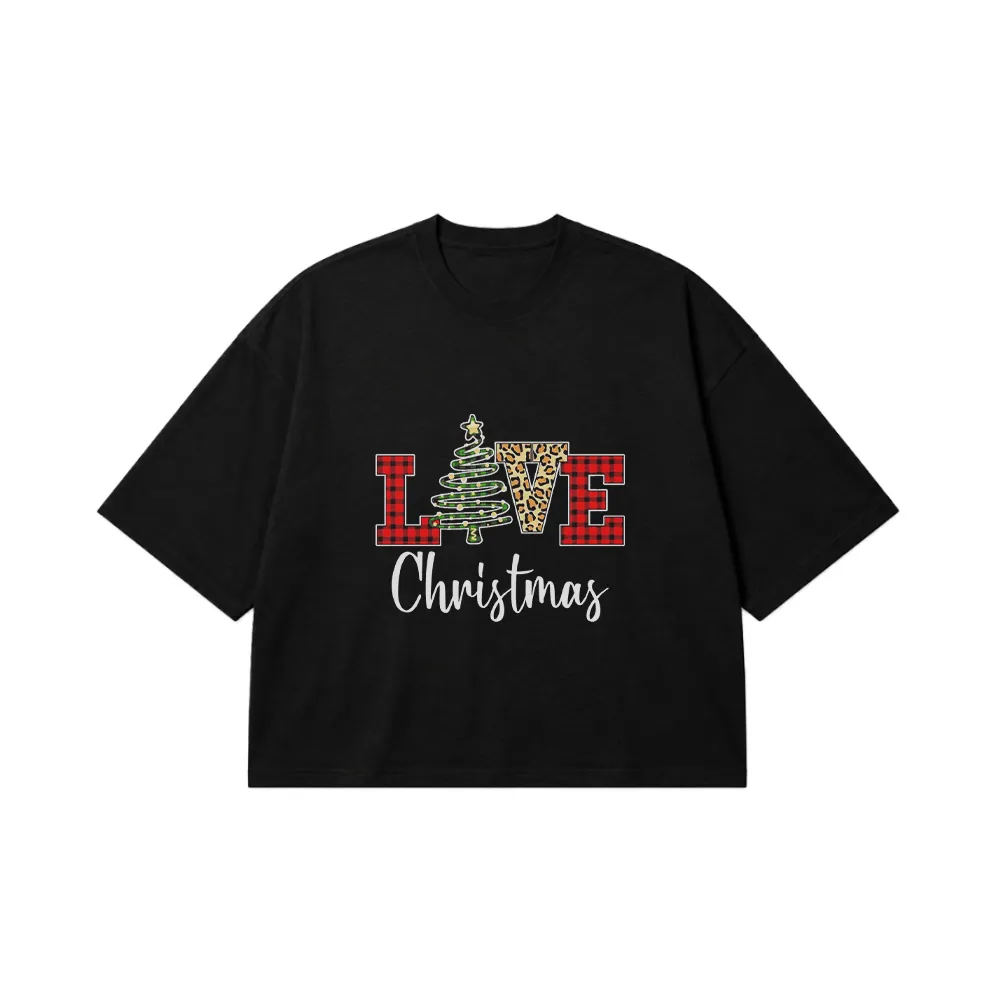 تیشرت باکسی کریسمس طرح Love Christmas کد 1614