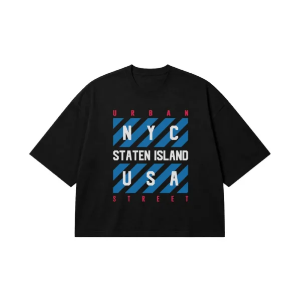 تیشرت باکسی تایپوگرافی NYC Staten Island کد 16140